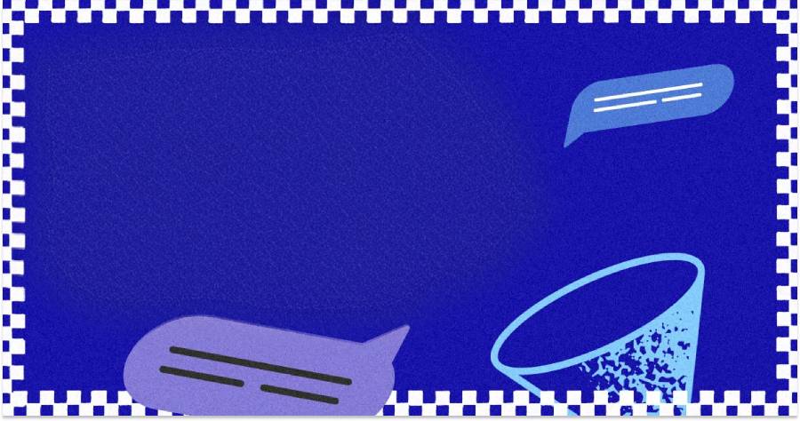 Ilustra&ccedil;&atilde;o com bal&otilde;es de conversa representando comunica&ccedil;&atilde;o na igreja e a troca de mensagens entre membros